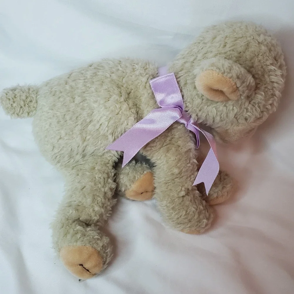 Ty Beanie Babies Lovie Lamb Classic Plush w/ Tag‎ 1997 Purple Ribbon Easter Vtg